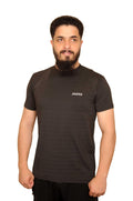 Man with beard wearing black Jigerz t-shirt on white background