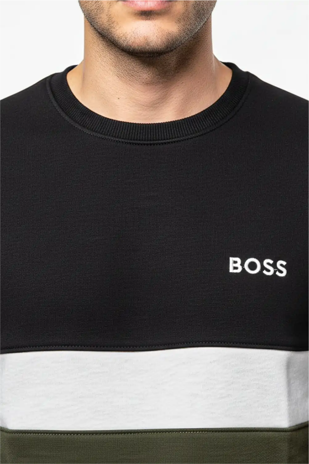 Men's Stylish Winter Sweatshirt - Black & Olive