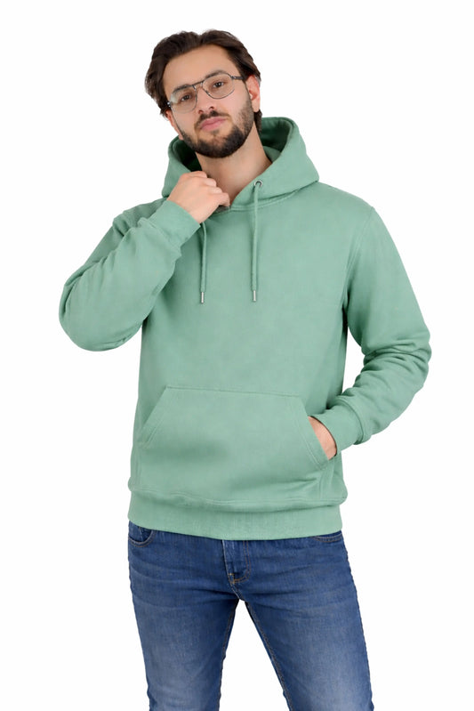 Jigerz Men’s Premium Cotton Pullover Hoodie – Sage Green