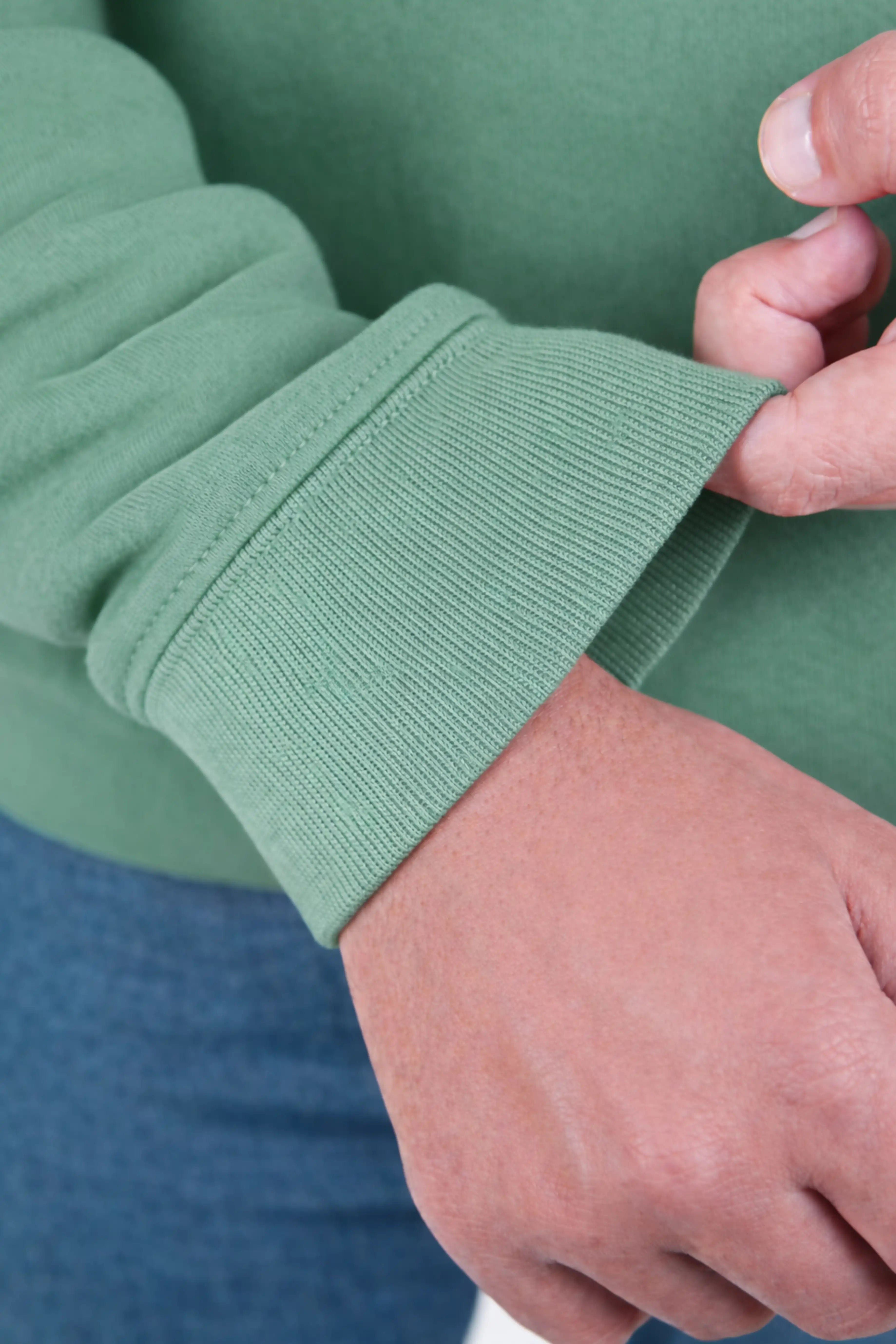 Jigerz Men’s Premium Cotton Pullover Hoodie – Sage Green