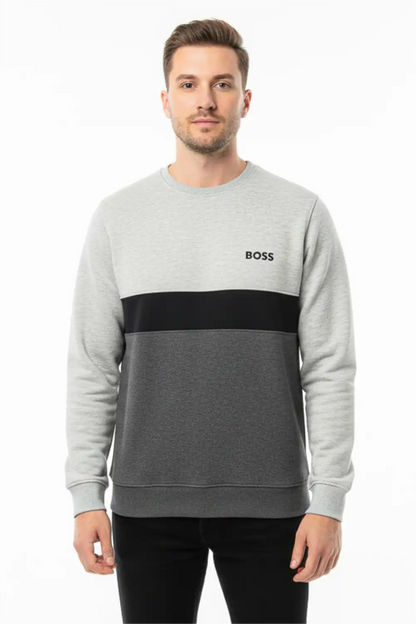 Men's Stylish Winter Sweatshirt - Light Grey & Charcoal