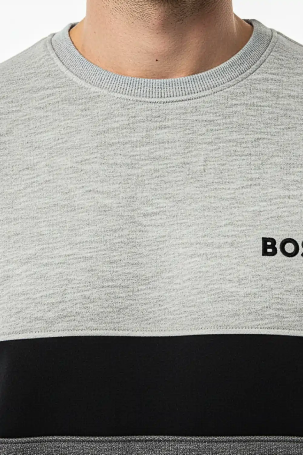 Men's Stylish Winter Sweatshirt - Light Grey & Charcoal