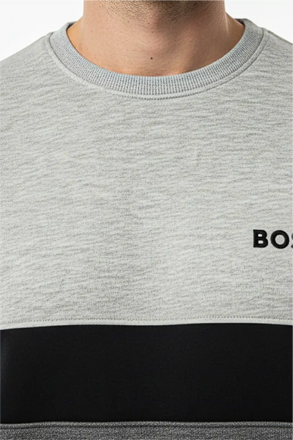 Men's Stylish Winter Sweatshirt - Light Grey & Charcoal