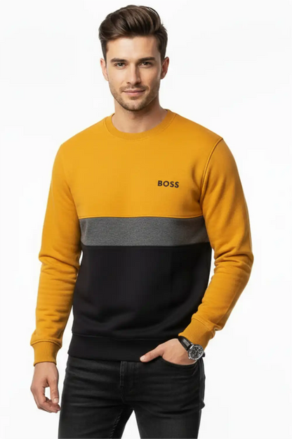 Men's Stylish Winter Sweatshirt - Orang & Black