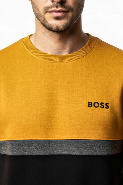 Men's Stylish Winter Sweatshirt - Orang & Black