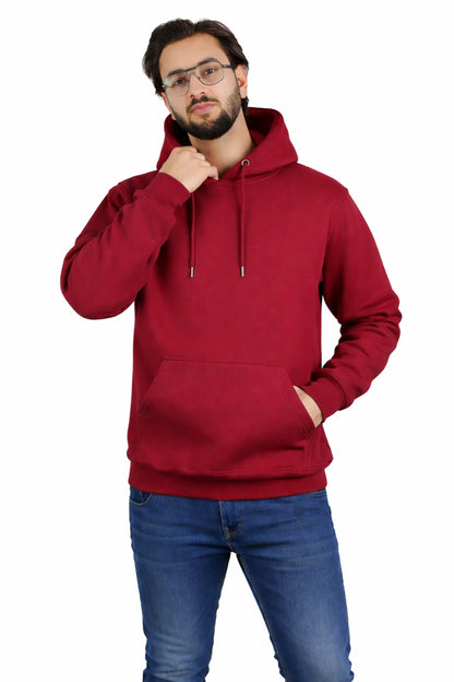 Jigerz Men’s Premium Cotton Pullover Hoodie – Maroon