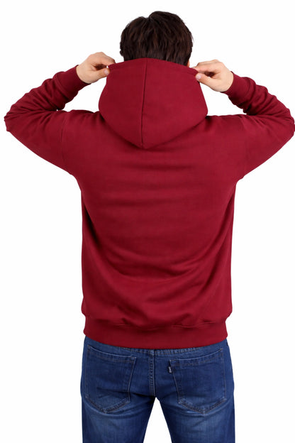 Jigerz Men’s Premium Cotton Pullover Hoodie – Maroon