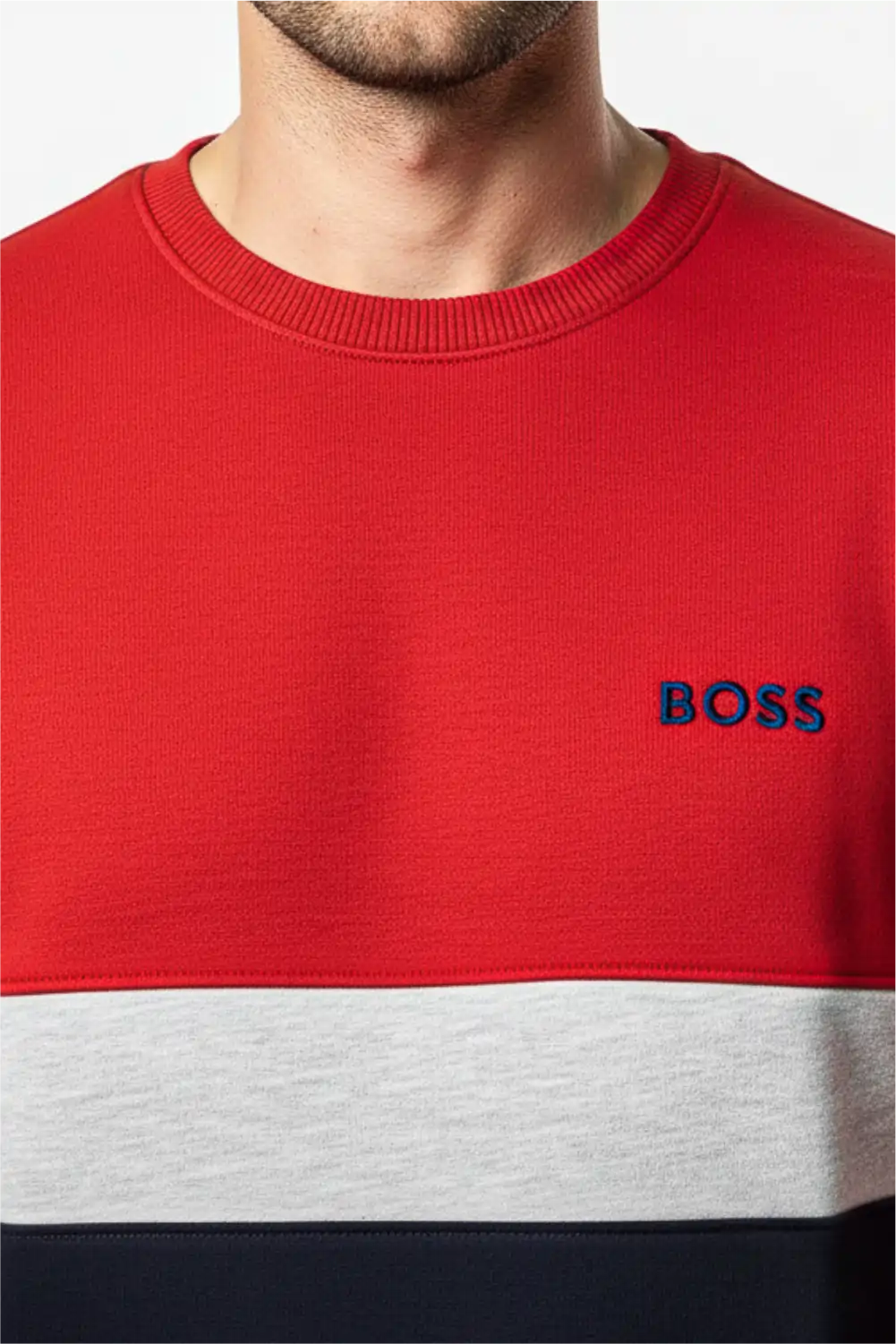 Men's Stylish Winter Sweatshirt - Red & Navy