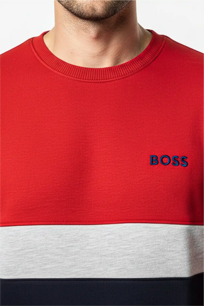 Men's Stylish Winter Sweatshirt - Red & Navy