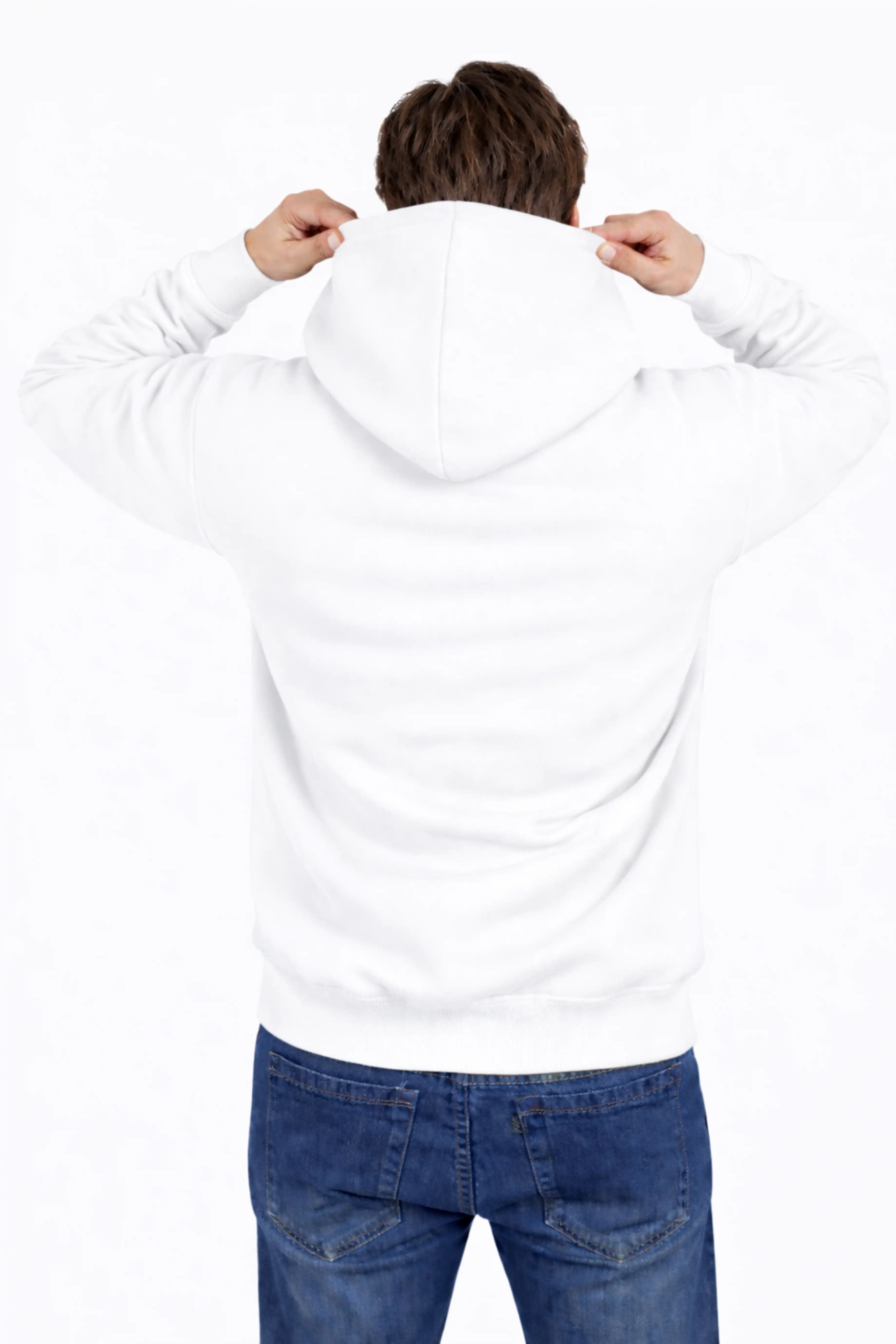 Jigerz Men’s Premium Cotton Pullover Hoodie – White