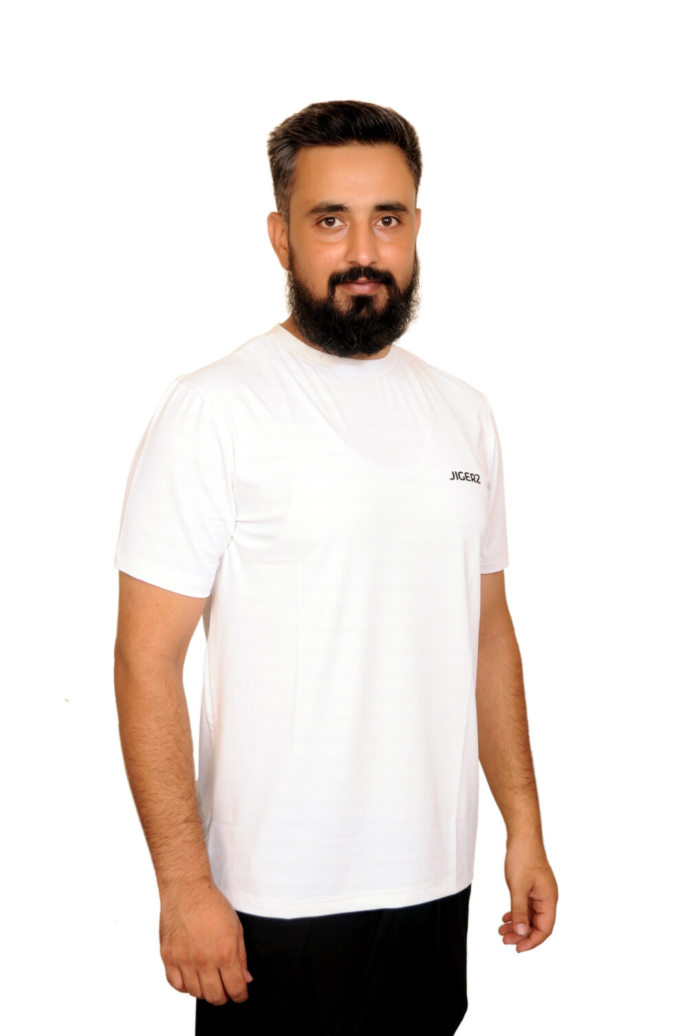 JIGERZ UltraFlex White Tee – Premium Imported Fabric - Image 4