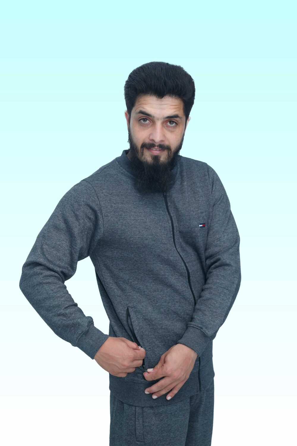 Men Ban Zipper Tracksuit - Image 4